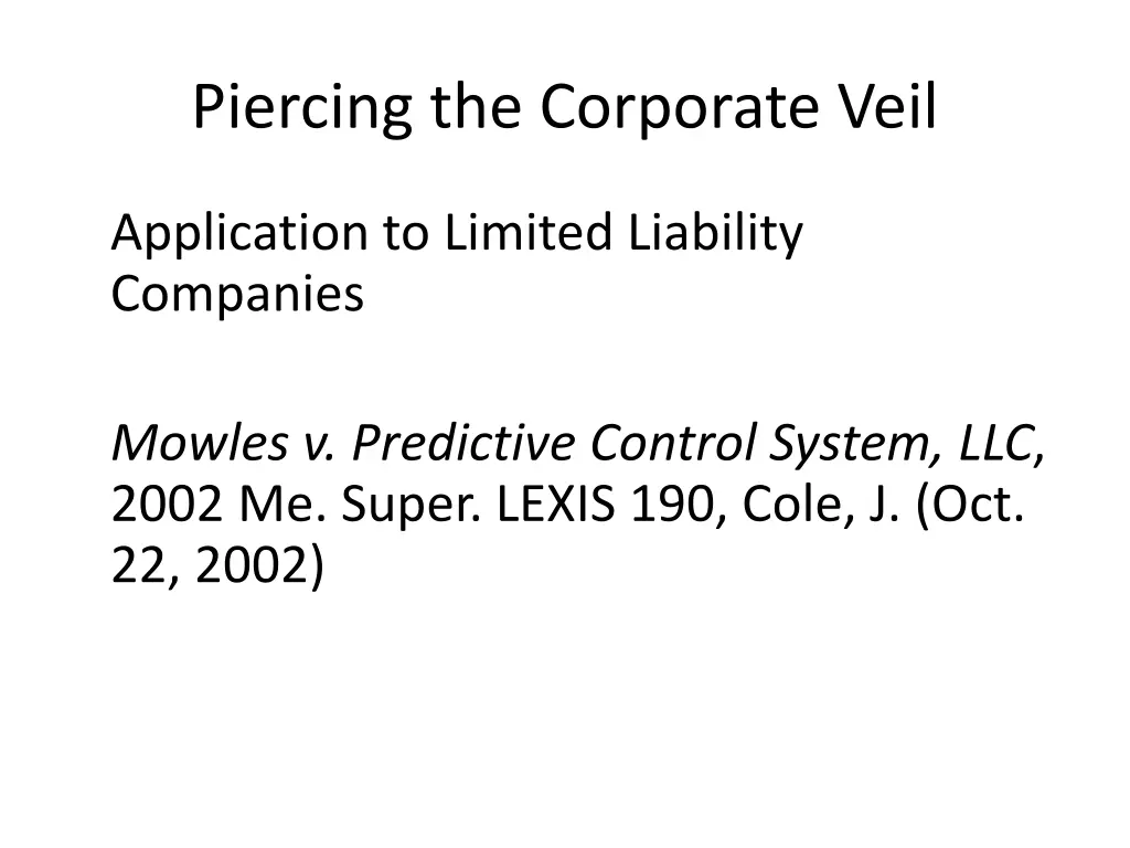 piercing the corporate veil 10