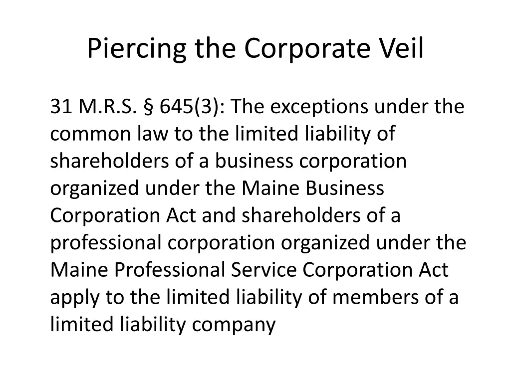 piercing the corporate veil 11