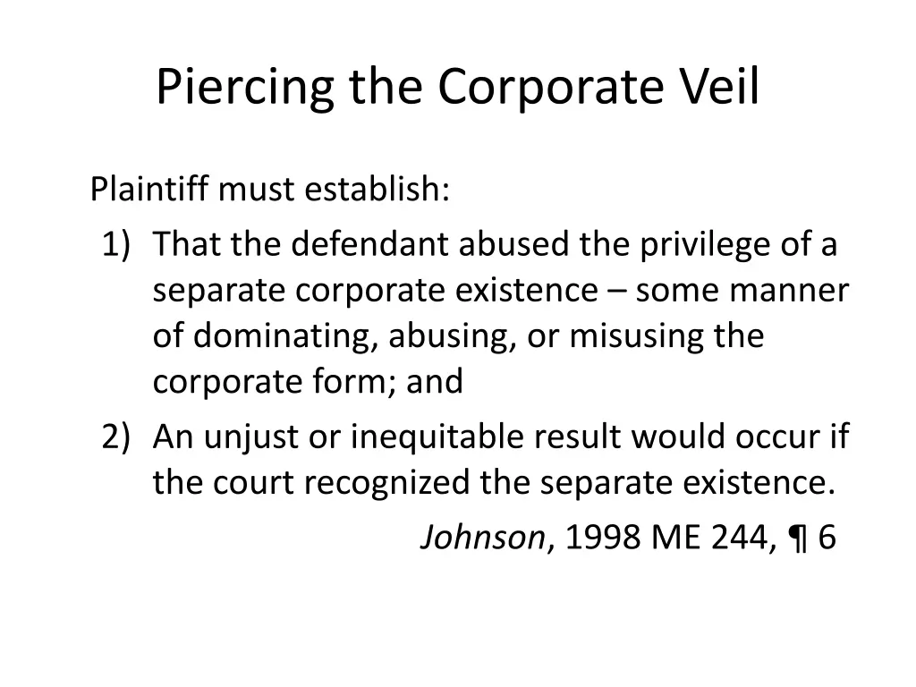 piercing the corporate veil 2