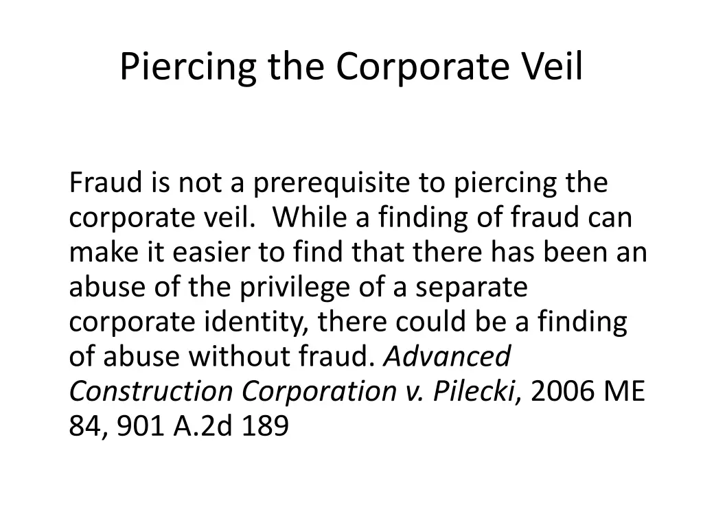 piercing the corporate veil 7