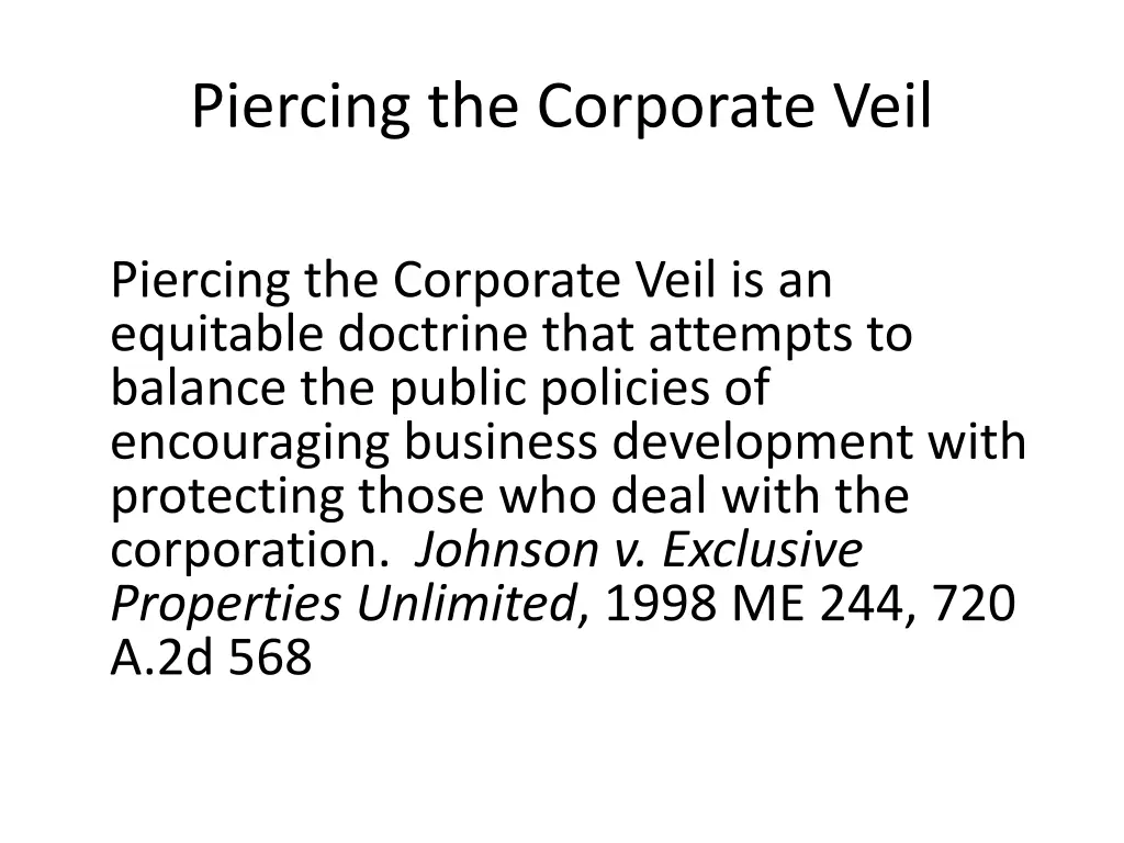 piercing the corporate veil