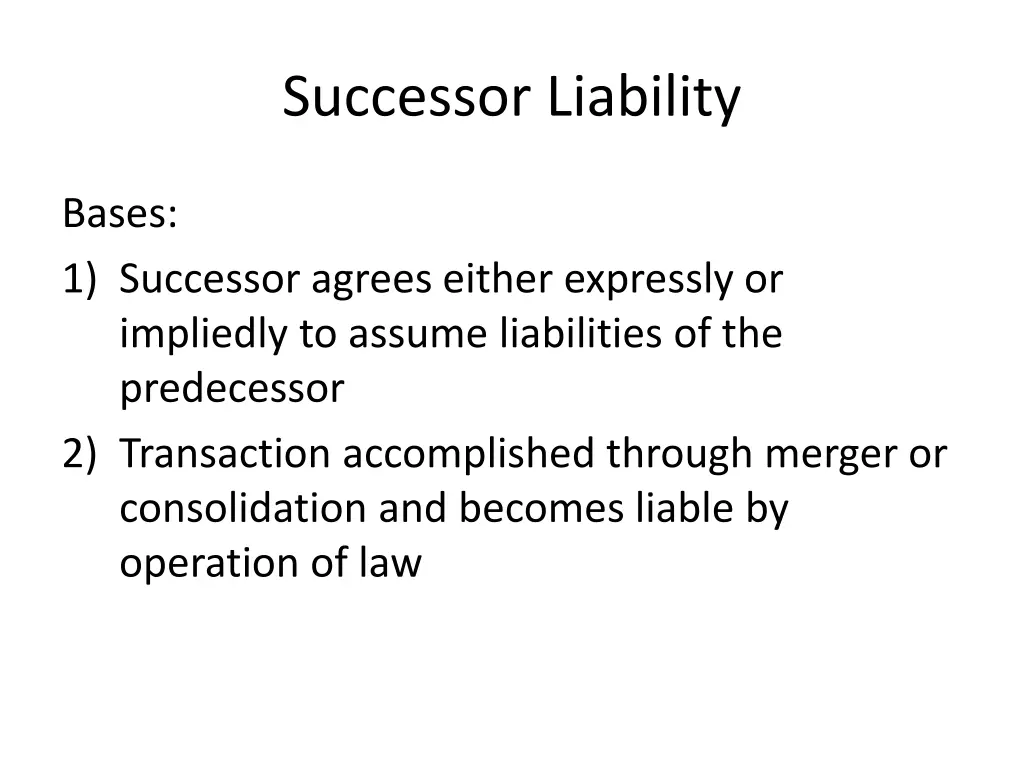 successor liability 1