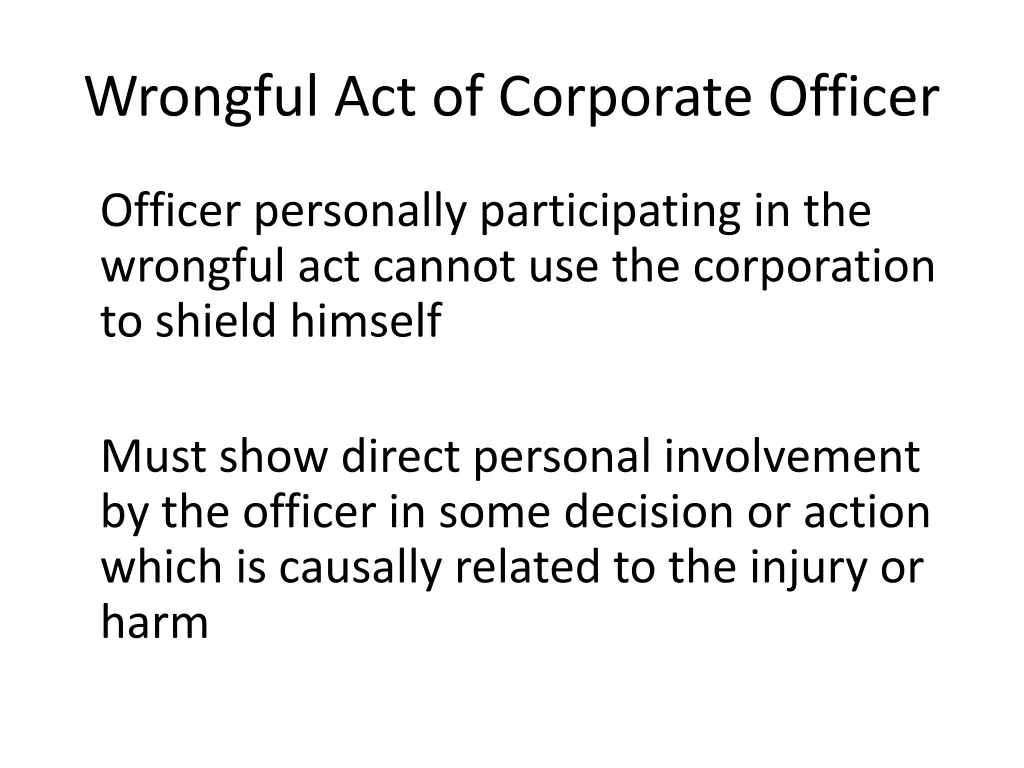 wrongful act of corporate officer 1