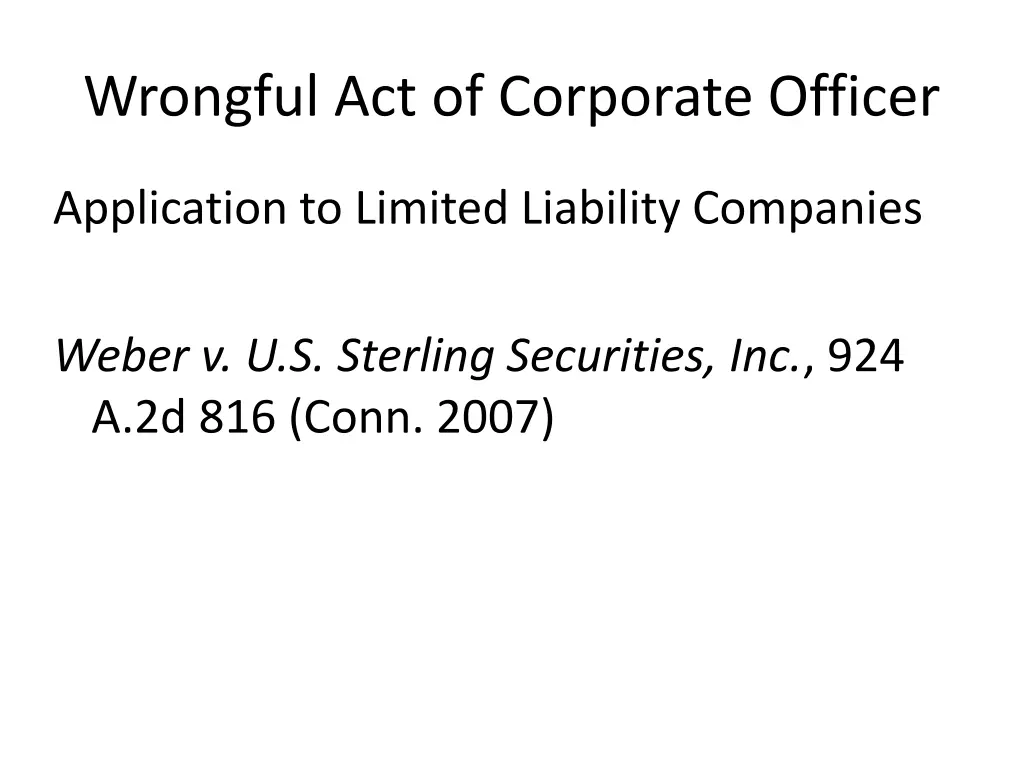 wrongful act of corporate officer 2