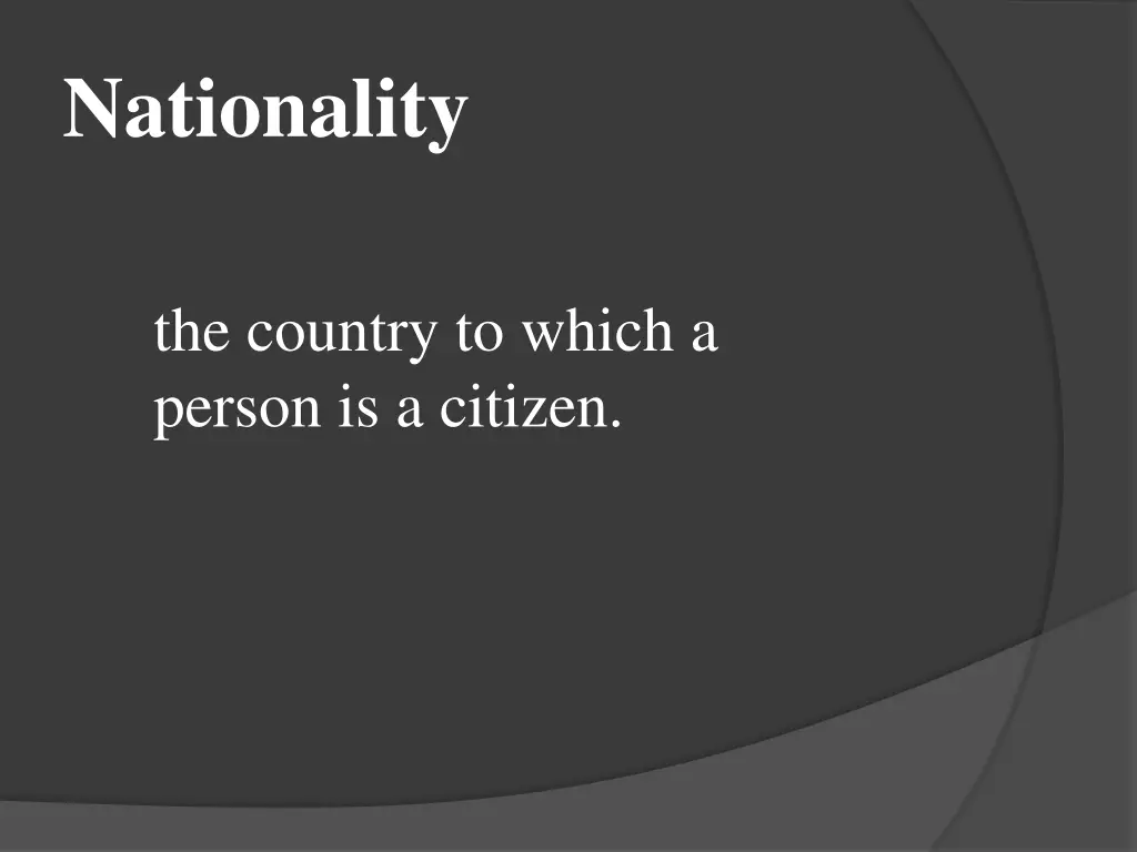 nationality