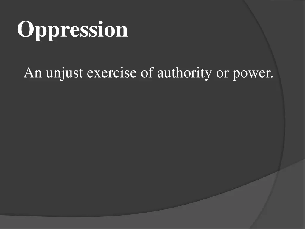 oppression