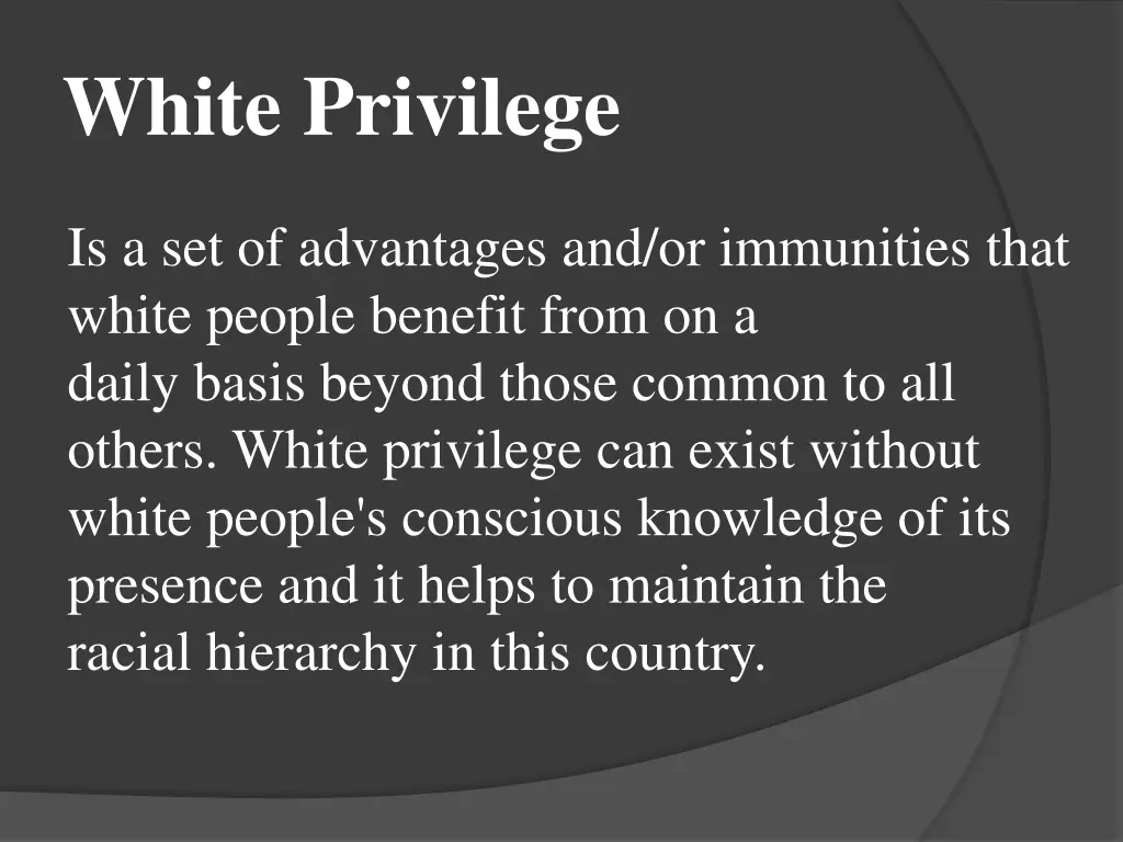 white privilege