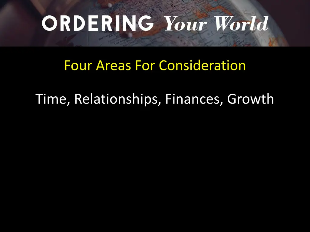 four areas for consideration