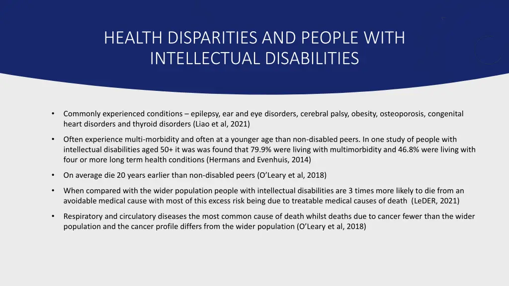 health disparities and people with intellectual 1