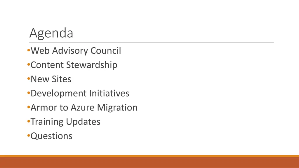 agenda web advisory council content stewardship