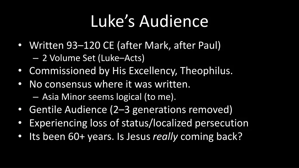 luke s audience