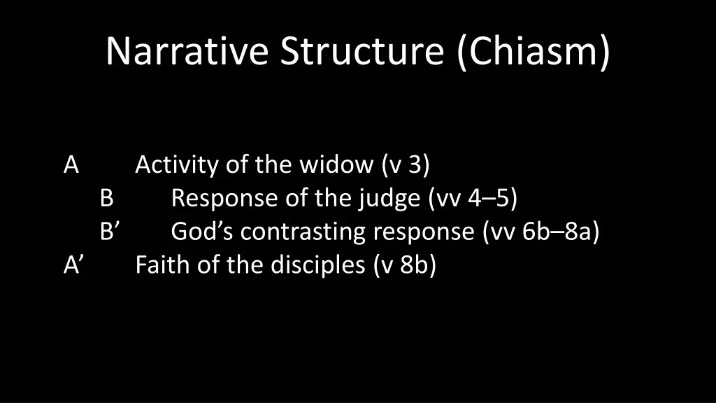 narrative structure chiasm