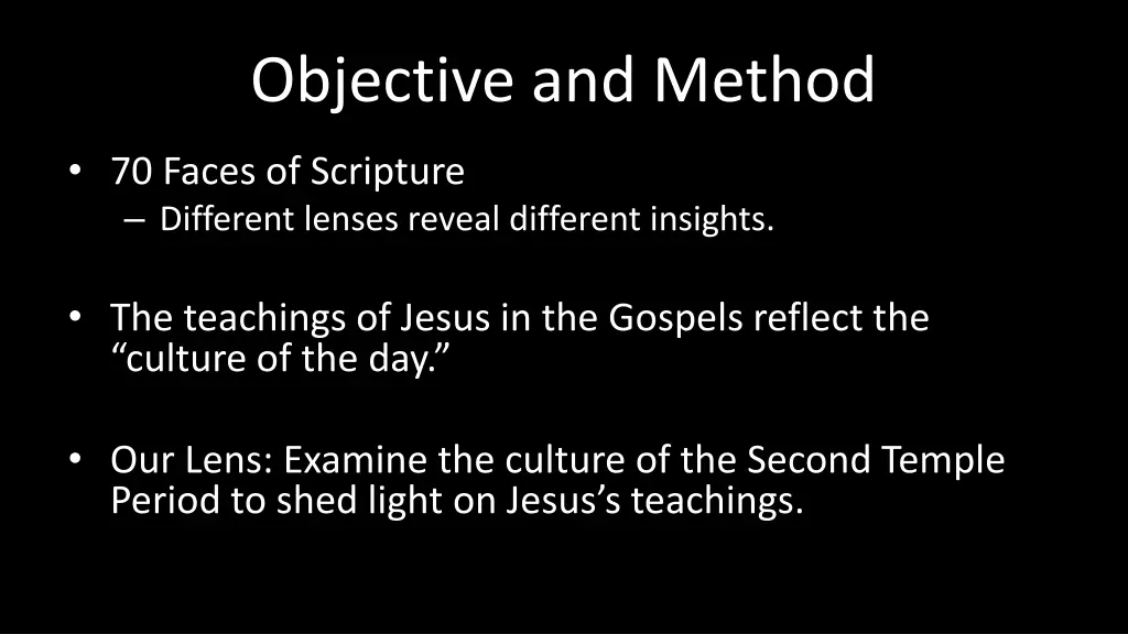 objective and method