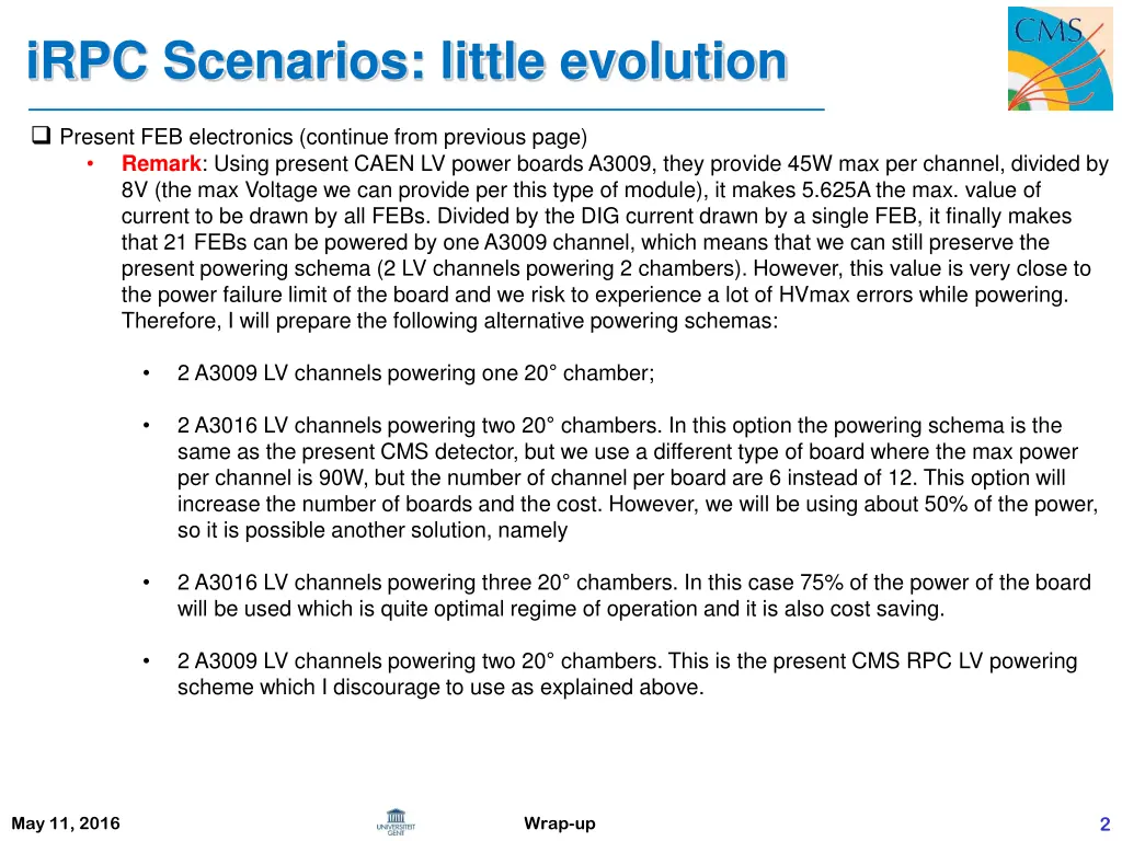 irpc scenarios little evolution