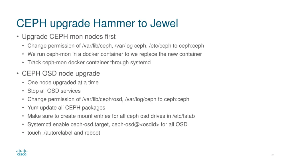 ceph upgrade hammer to jewel upgrade ceph