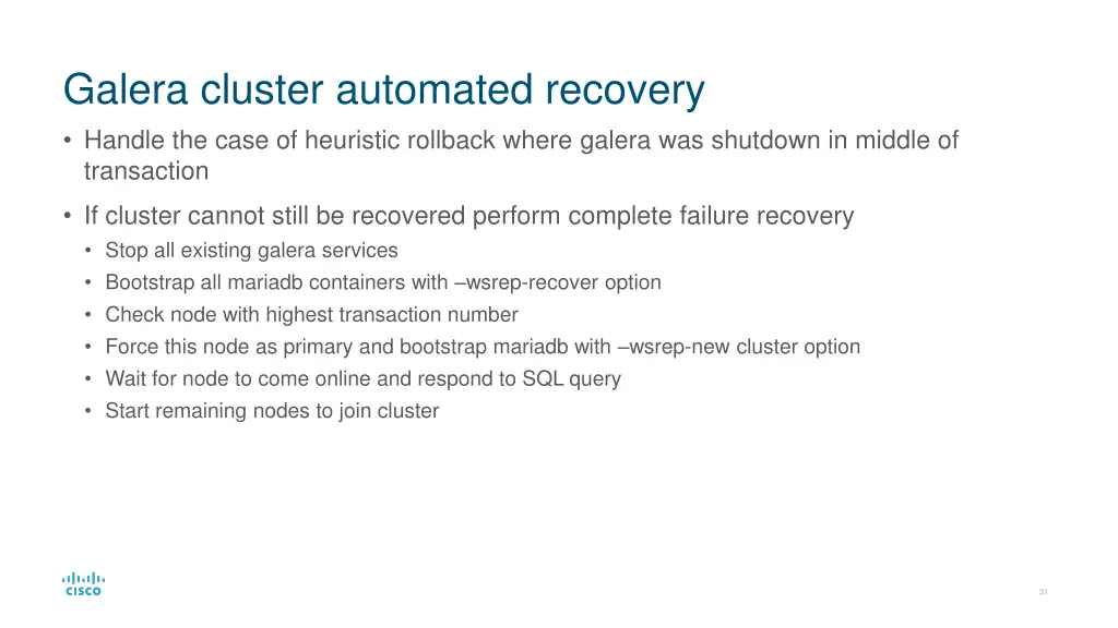 galera cluster automated recovery handle the case