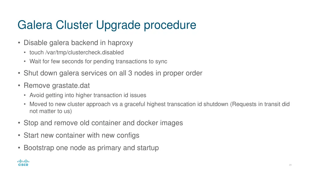 galera cluster upgrade procedure