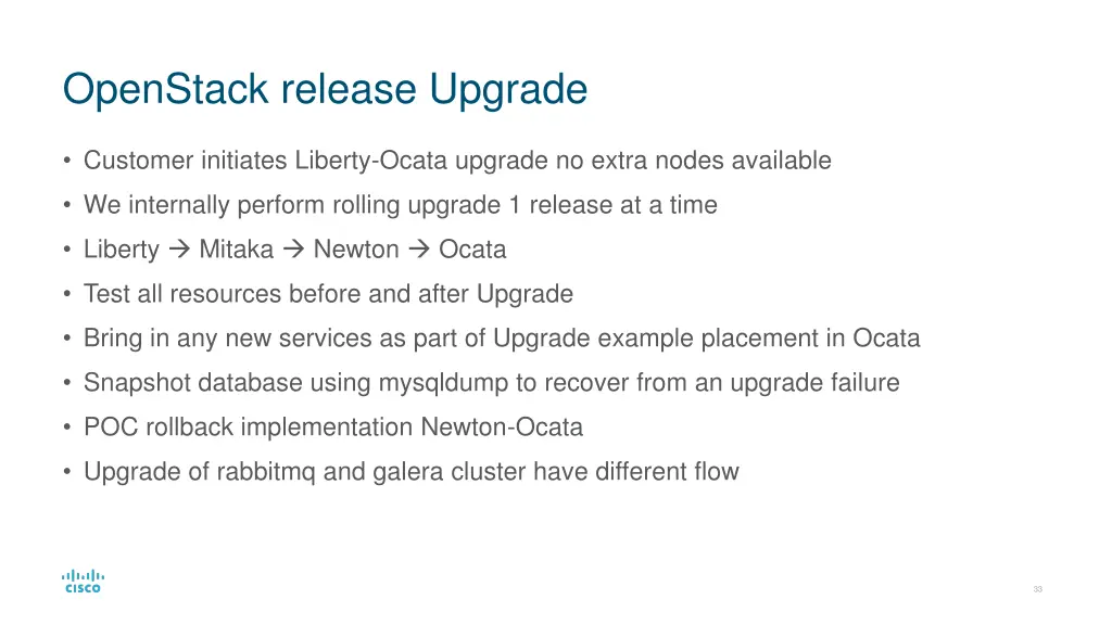 openstack release upgrade