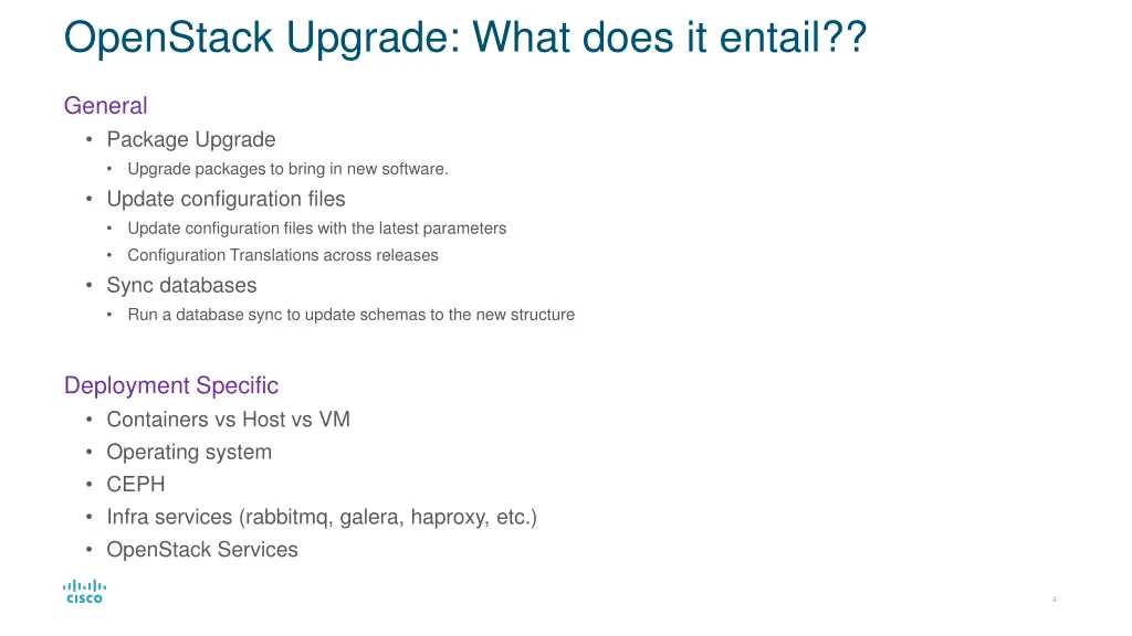 openstack upgrade what does it entail