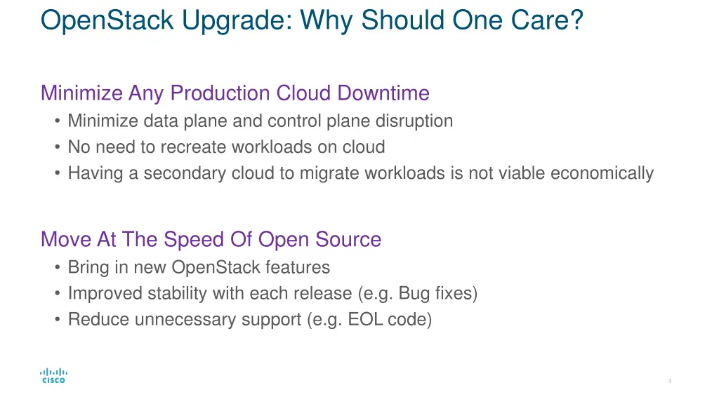 openstack upgrade why should one care