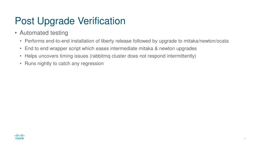 post upgrade verification automated testing