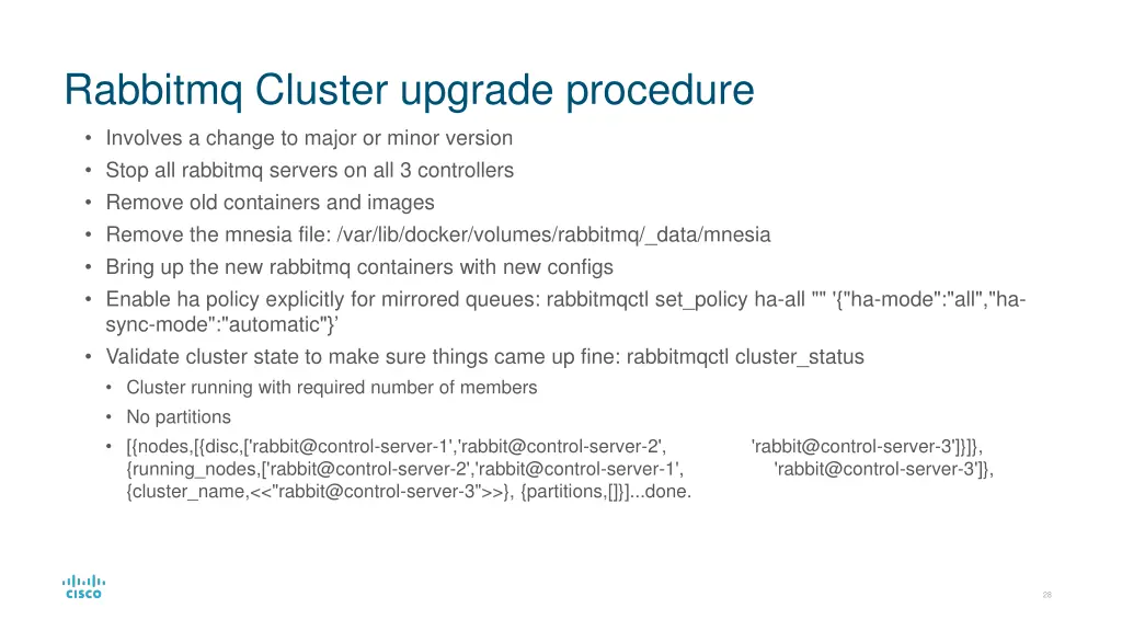 rabbitmq cluster upgrade procedure