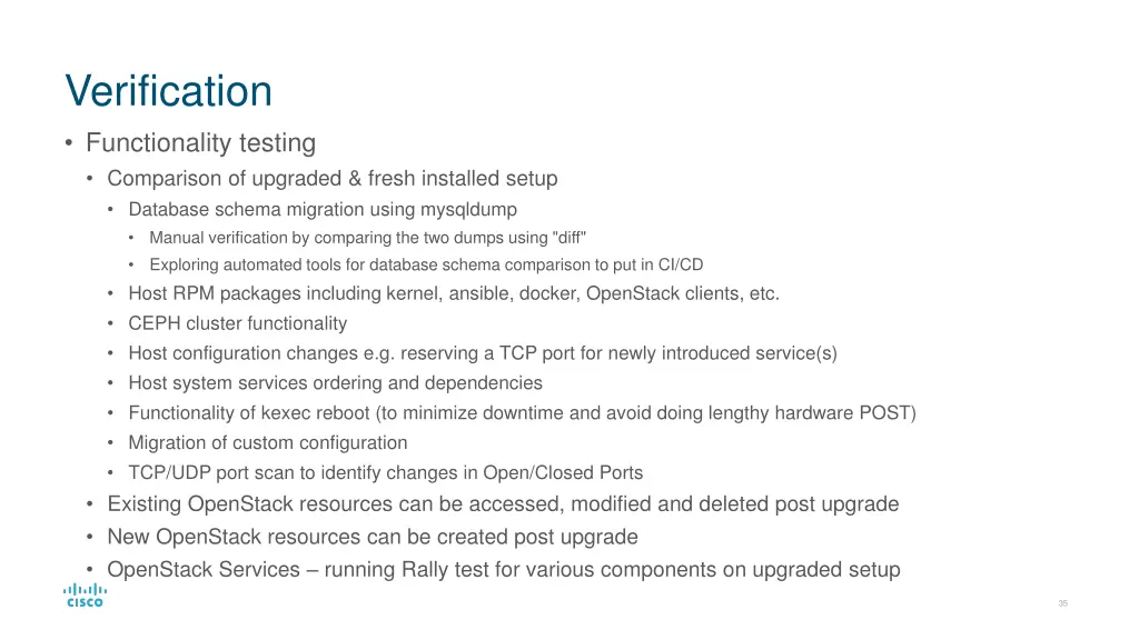 verification functionality testing comparison