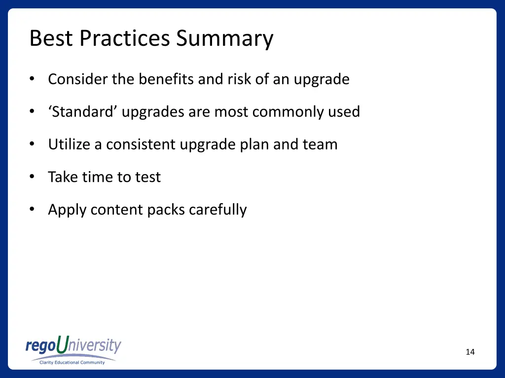 best practices summary