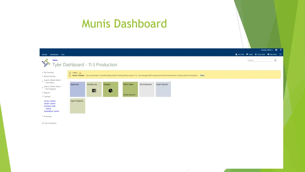 munis dashboard