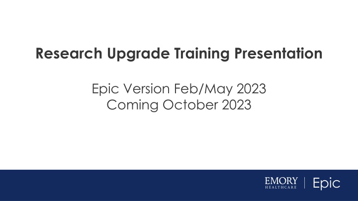 research upgrade training presentation