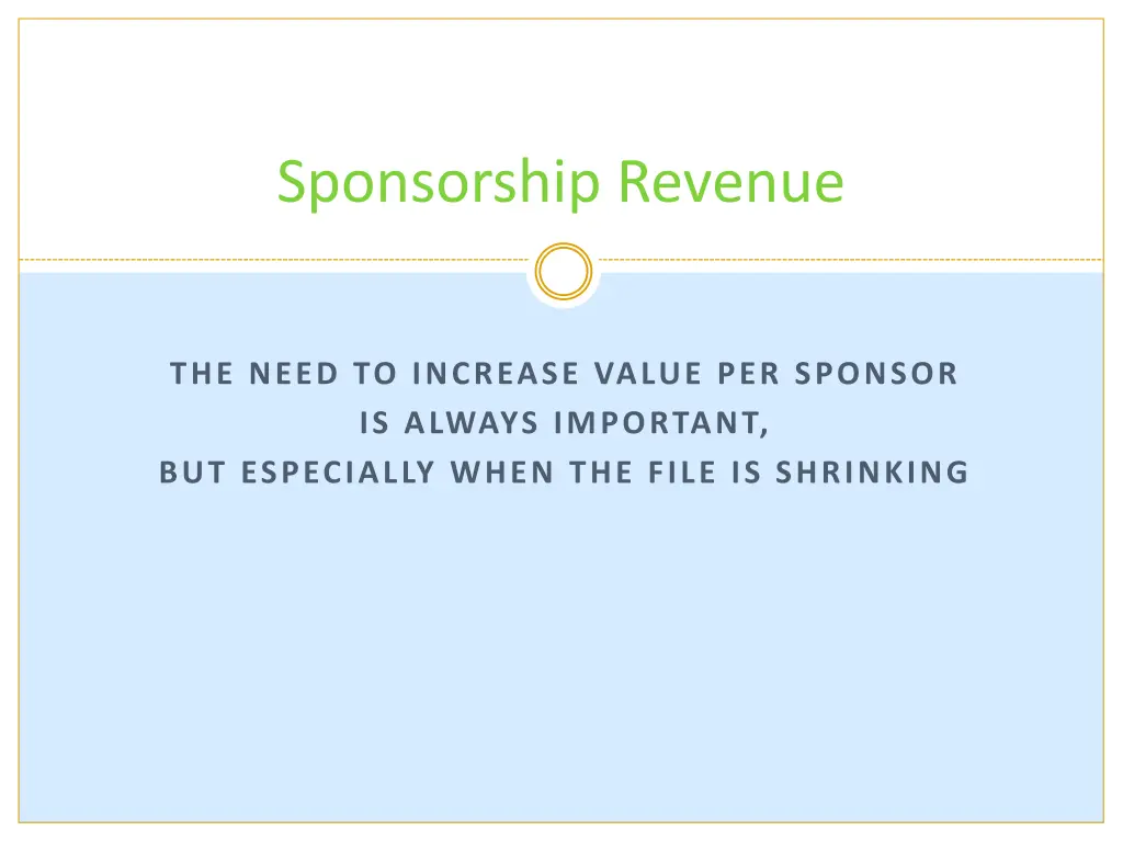 sponsorship revenue