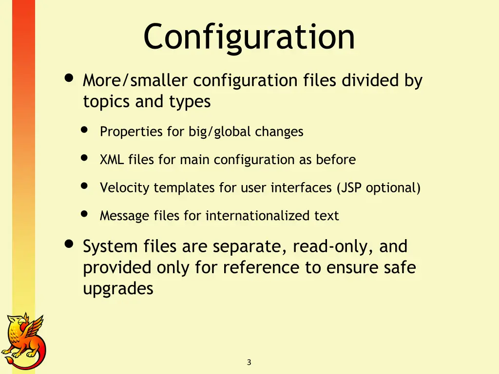 configuration more smaller configuration files