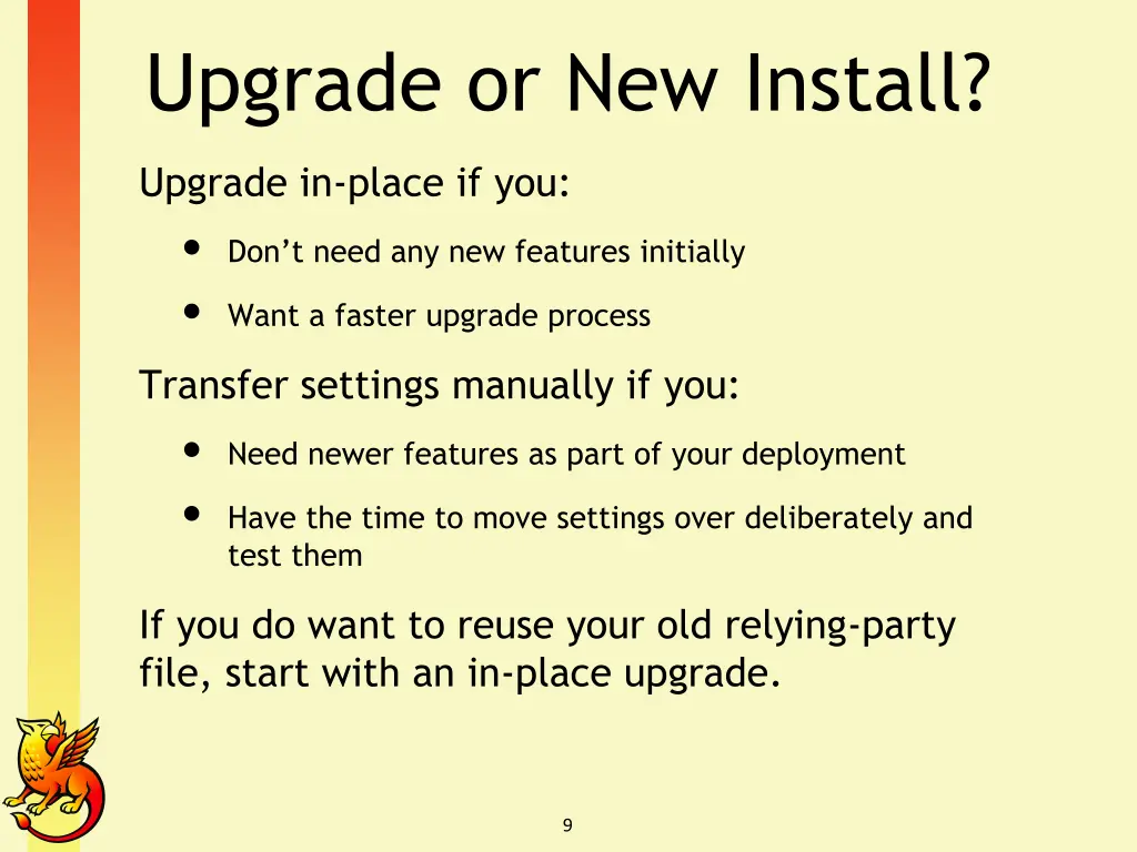 upgrade or new install