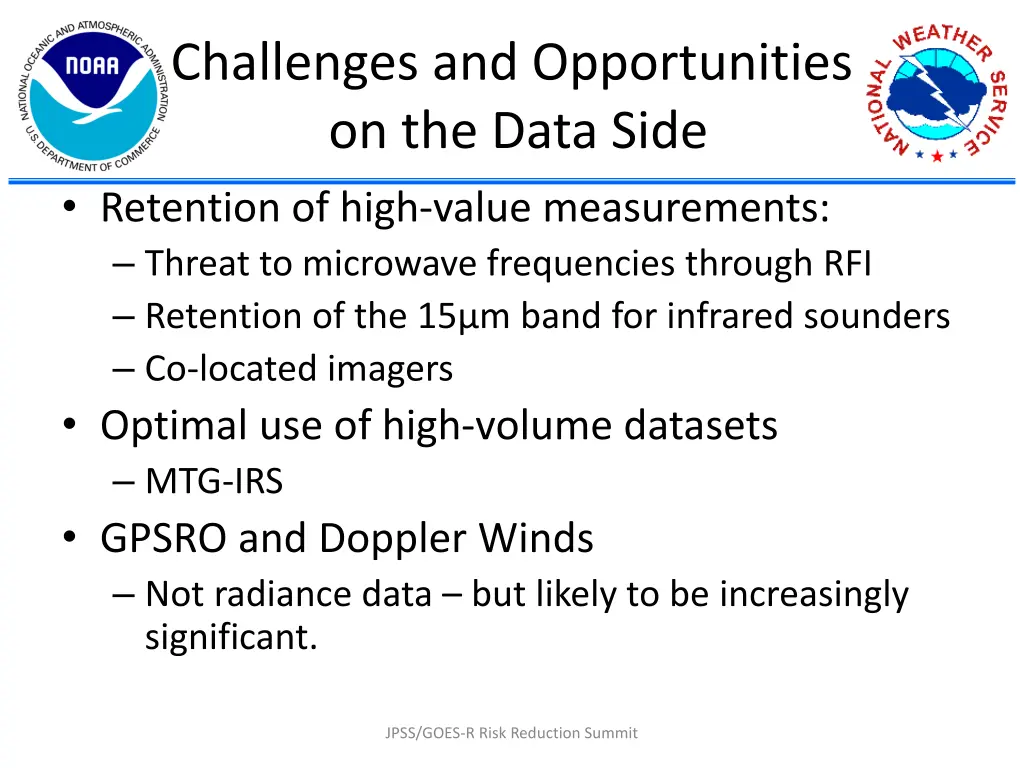 challenges and opportunities on the data side