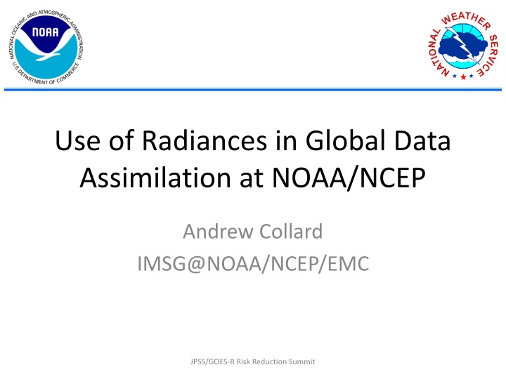 use of radiances in global data assimilation