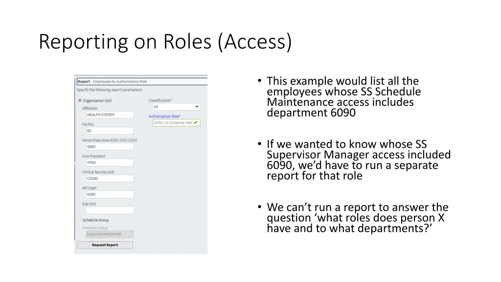 reporting on roles access 1