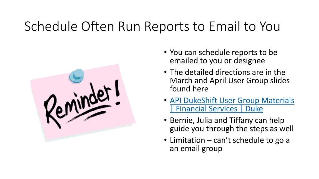 schedule often run reports to email to you