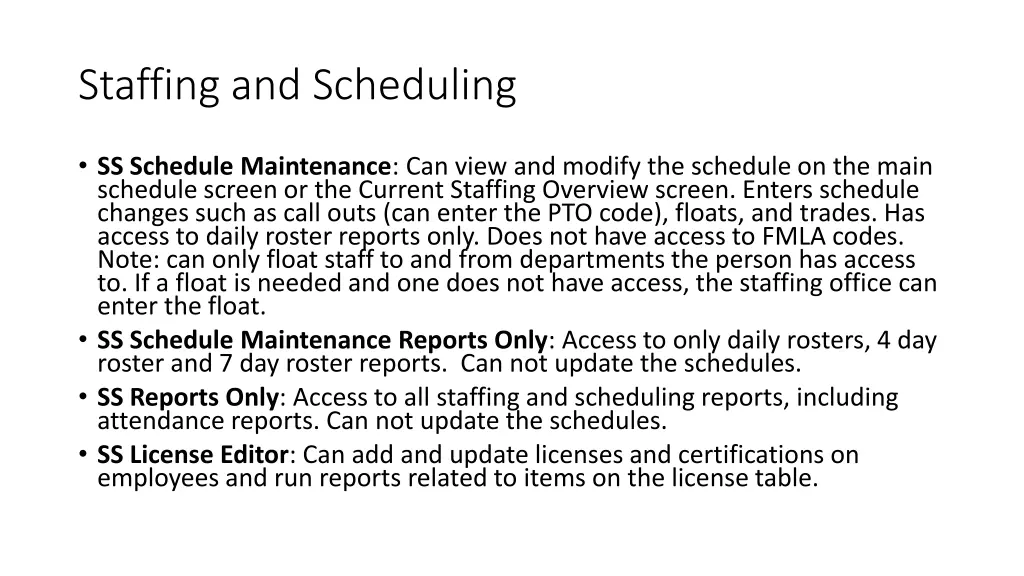 staffing and scheduling 1