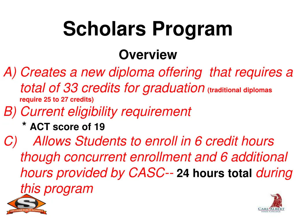 scholars program overview a creates a new diploma