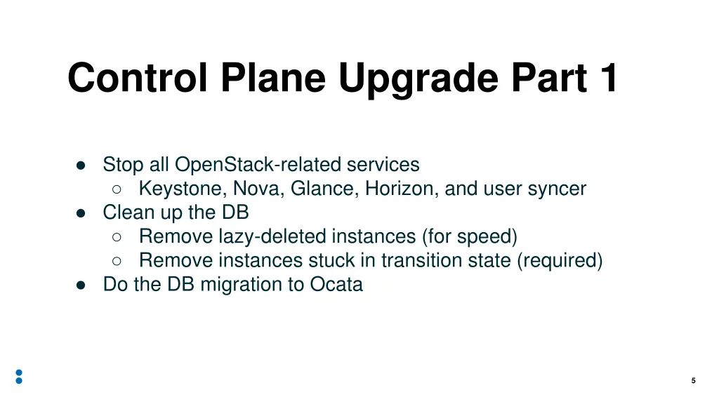 control plane upgrade part 1