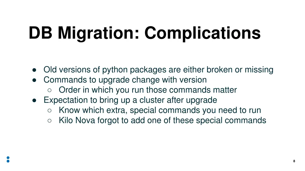 db migration complications