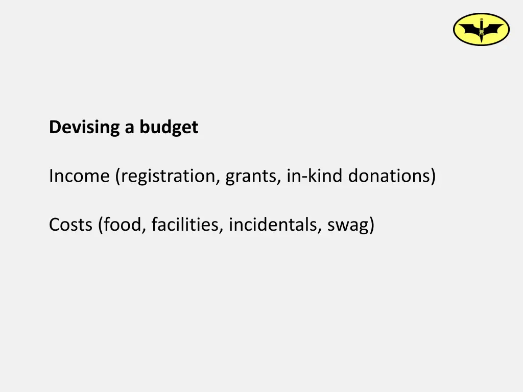 devising a budget