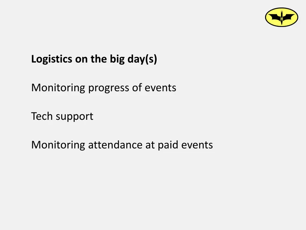 logistics on the big day s 1