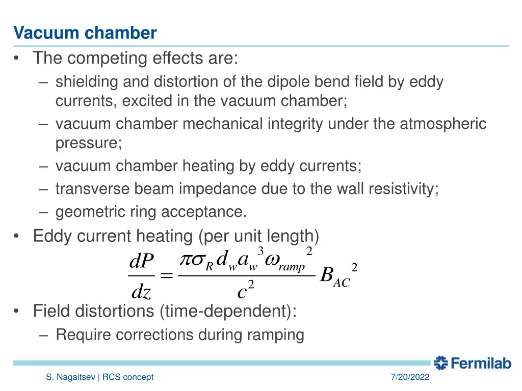 vacuum chamber the competing effects