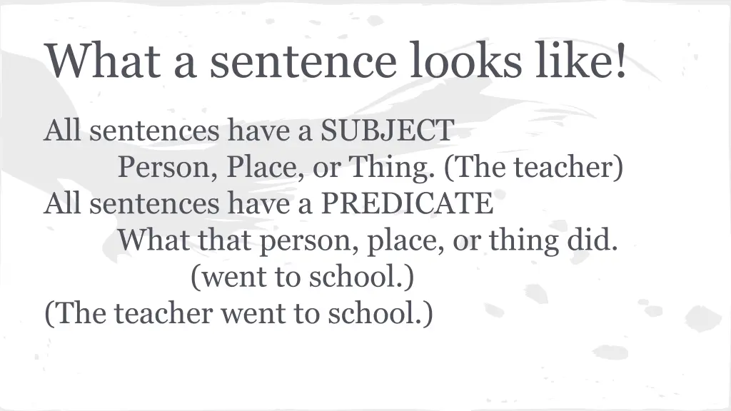 what a sentence looks like