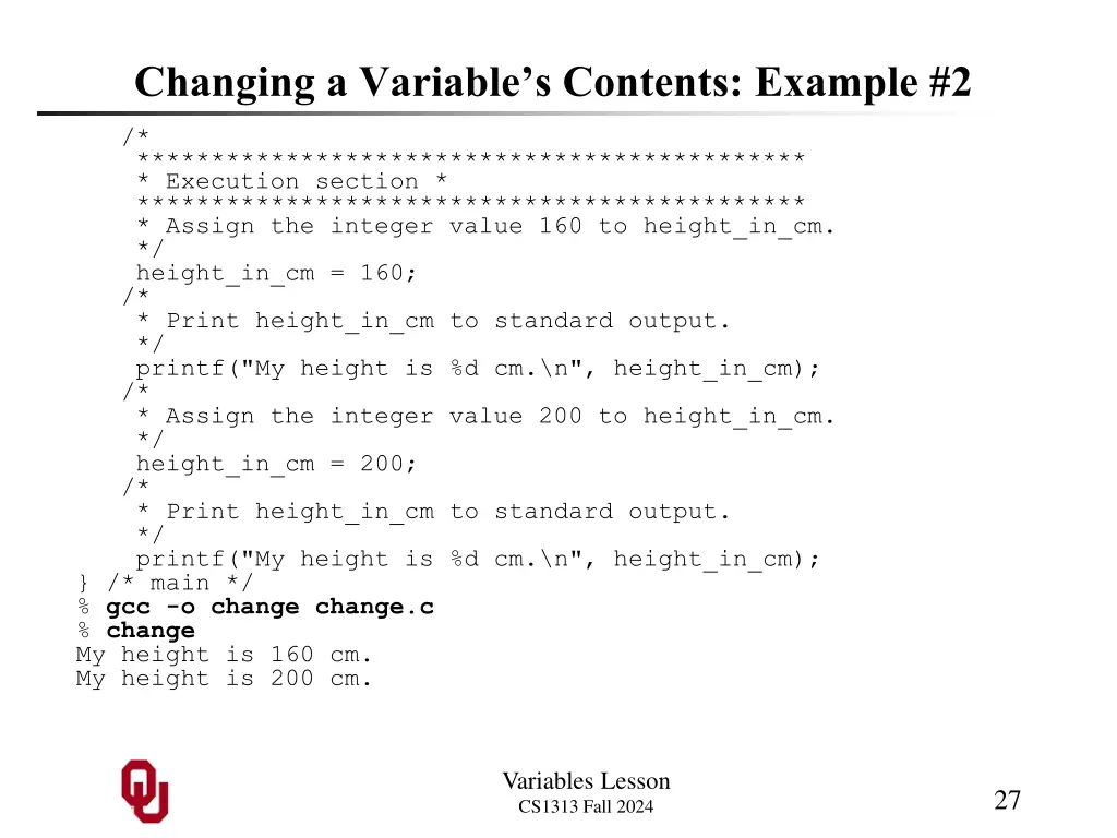 changing a variable s contents example 2