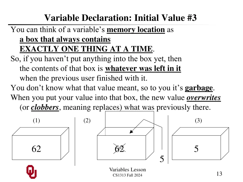 variable declaration initial value 3