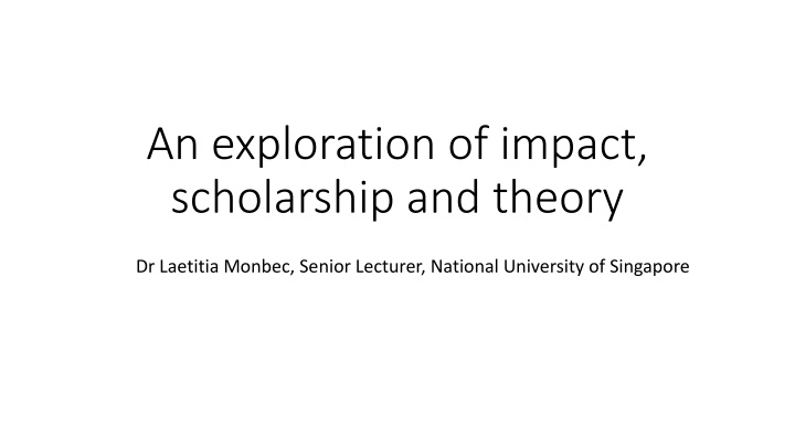 an exploration of impact scholarship and theory