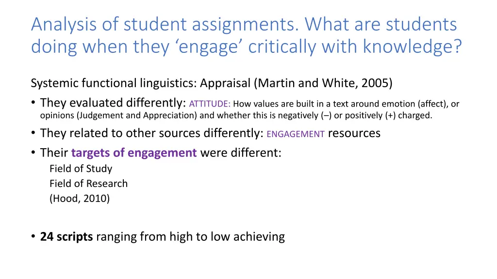 analysis of student assignments what are students