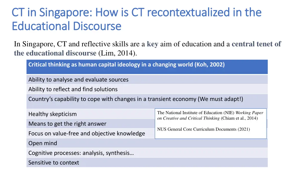 ct in singapore how is ct recontextualized